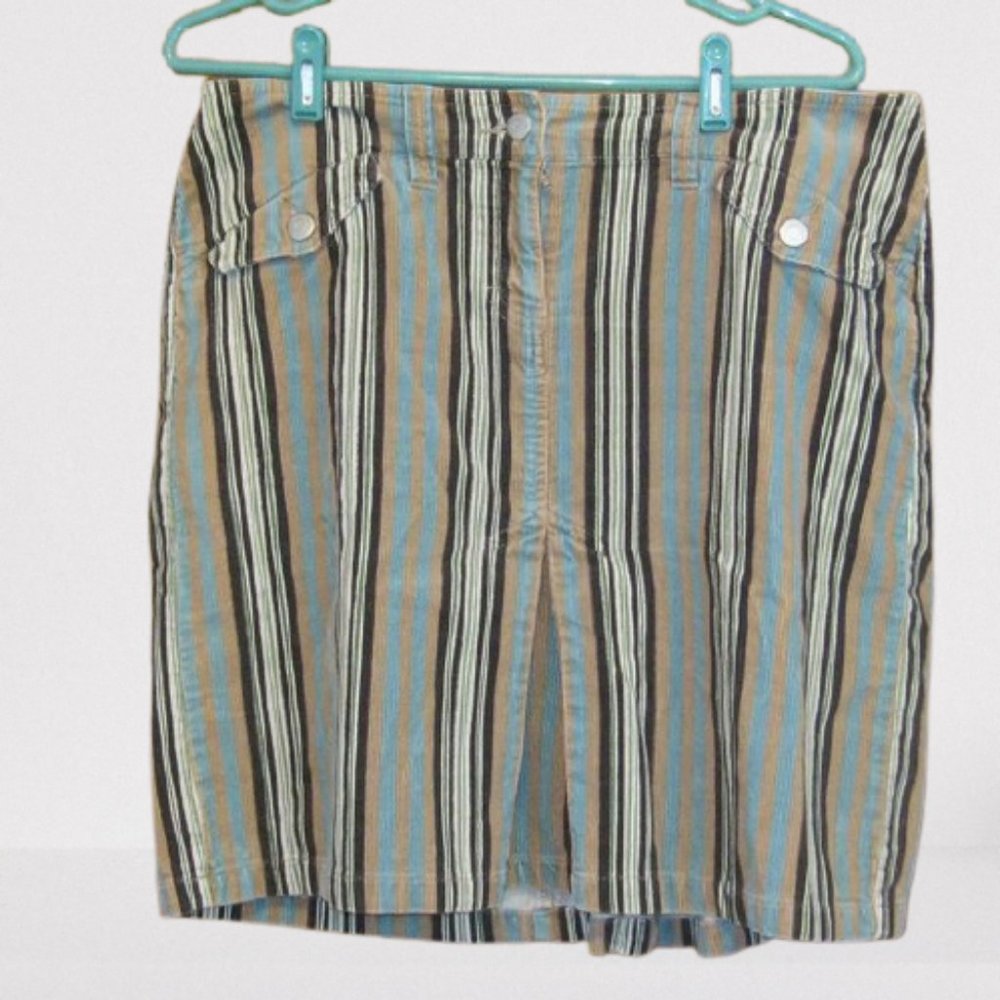 Ann Taylor Striped Corduroy MIniskirt - Size 10